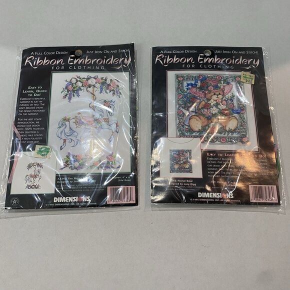Vintage Dimensions Ribbon Embroidery For Clothing Lot Of 2 Brand New